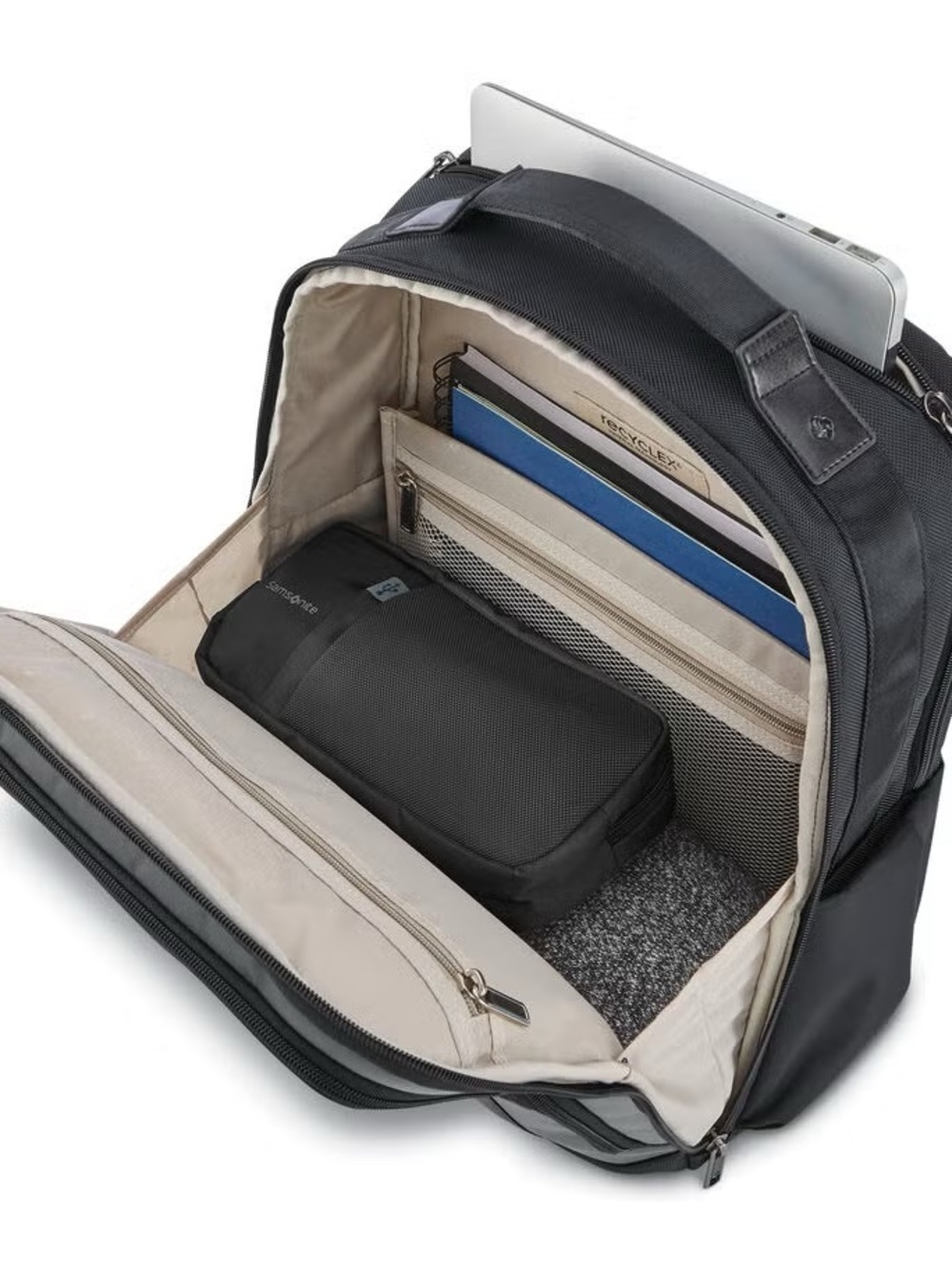 Samsonite Olive Green and Black Men’s Backpack with Front Organizer - Picture 4 of 5